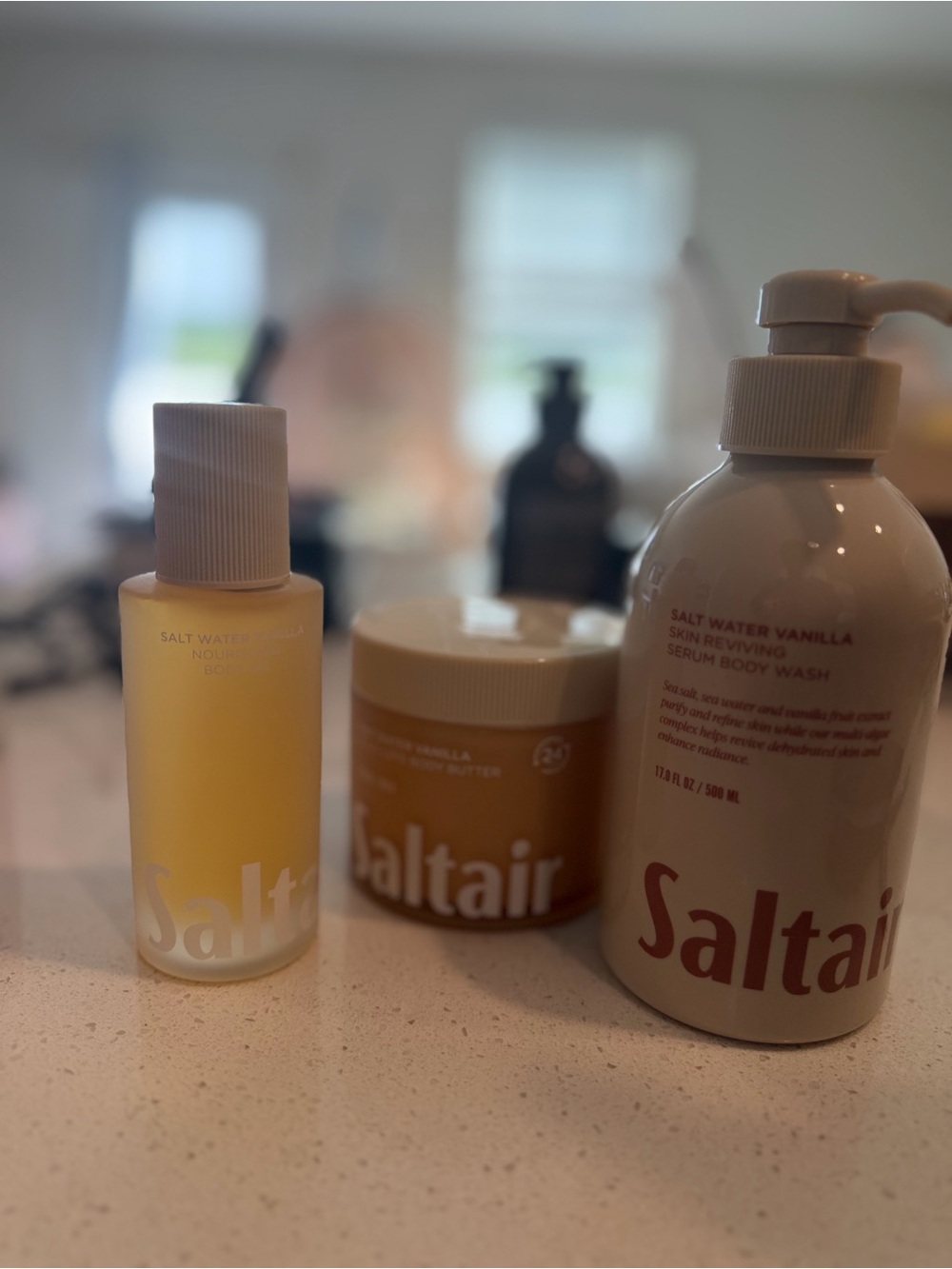 Saltair Vanilla Skin & Hair Care Set in Cream and Yellow